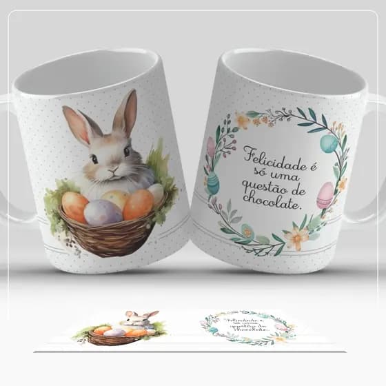 Caneca Personalizada de Páscoa Porcelana