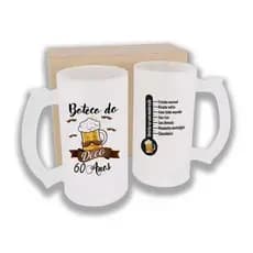 Caneca de Vidro jateado Modelo Chopp (Escolha sua personalização)