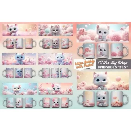 Caneca Personalizada Gatinho 3d