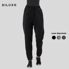 Calça Moletinho Feminina Jogger Bolso Academia Básico Casual