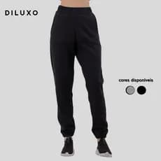 Calça Jogger Feminina Moletom Inverno Confortável Cintura Alta
