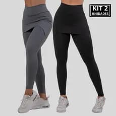 KIT 2 Legging Diluxo Com Tapa Bumbum Calça Feminina Fitness