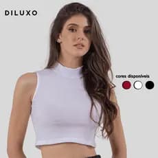 Cropped Feminino Canelado Golinha Regata Básico