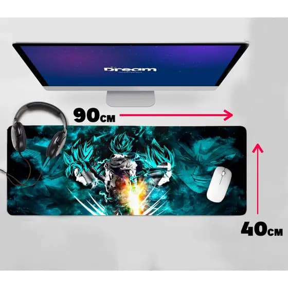 MousePad Dragon Ball Super Z Grande Extra Grande 90x40 Personalizado Costurado DBZ