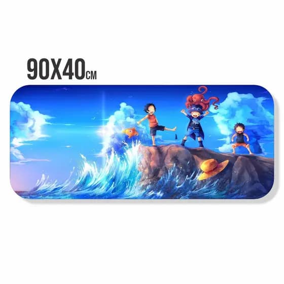 Mouse Pad One Piece Luffy Gamer Grande Extra Grande 90x40 Personalizado Costurado