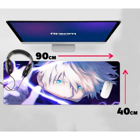 Mouse Pad Gamer Jujutsu Kaisen anime Grande Extra Grande 90x40 Personalizado Costurado animes