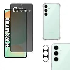 KIT Para S24 FE 5g Película Fosca Privativa + Capa + Câmera