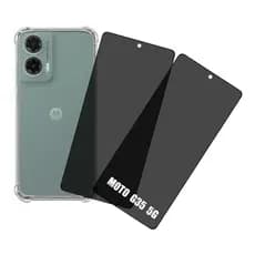 KIT 2 Películas de Privacidade 3D + Capa Para Motorola G35