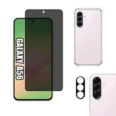 KIT P/ Galaxy A56 Película de Privacidade 3D + Capa + Câmera
