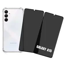 KIT 2 Películas de Privacidade 3D + Capa Para Galaxy A15