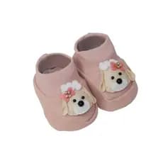 Sapatinho Bebê e Infantil Tipo Pantufa Meia Menina Tema de Ovelha