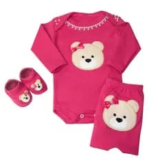 Conjunto Body Longo e Calça Mijão com Pantufa Ursinha(o)