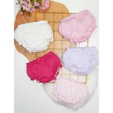 Calcinha Tapa Fralda Bebê Menina Algodão  Kit 4 Peças