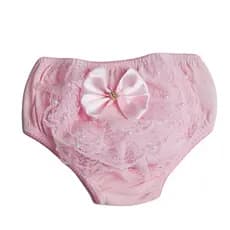 Tapa Fralda Calcinha Bebê Bunda Rica Babado e Laço Cetim com Strass