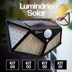 Luminária Solar 100 Leds Parede Sensor De Movimento Prova D'Água Externa Recarregável 3 Modos
