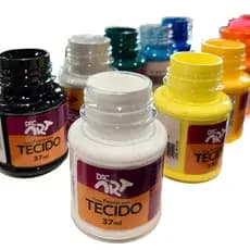 Kit 6 Tintas de Tecido Fosca 37ml DAC Cores Variadas Atelie Pintura Roupa Artesanato Tecidos