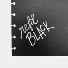 Refil Pequeno A5 Folhas Pretas Black - Caderno de Discos OCTO 8 furos