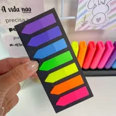 Marca Pagina Adesivo Seta Sticky Notes Neon Transparente PET Marcador Livro Vade Mecum Indices Top