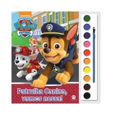 Livro Patrulha Canina Vamos Nessa Infantil Aquarela - Pintura Colorir