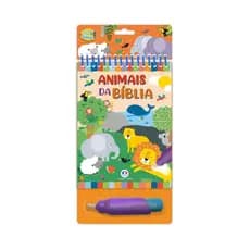Livro de Colorir com Agua Magico Aqua Book Animais da Biblia Infantil Reutilizavel Ciranda Cultural