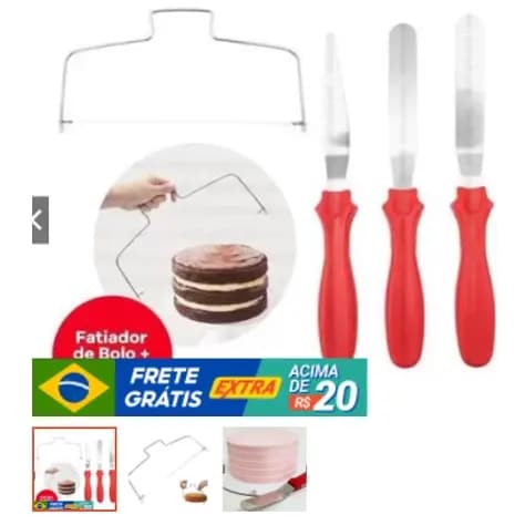 Kit Confeitero Com Espatulas E Nivelador Para Confeitar Alisar Decorar Bolos