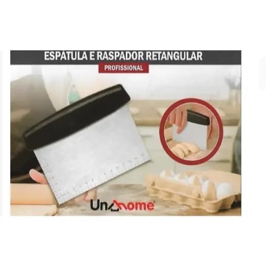 Espátula e Raspador Inox Retangular Massa Unyhome