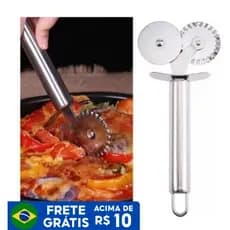 Cortador de Massa Pizza Duplo Em Aço Inoxidável Fatiador Salgados Pastel Pizza
