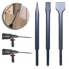 Kit 3 Peças Ponteira E Talhadeiras Para Martelete Sds Aço Ferramenta