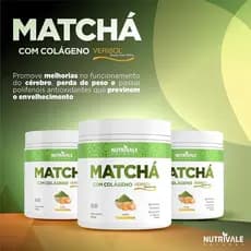 Matchá com Colágeno Pó para bebida Matcha com Colágeno Nutrivale 200g Chá verde Matcha com Colágeno Colágeno Verisol