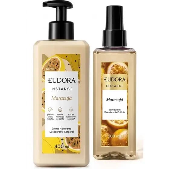 Kit Eudora Instance Maracujá Hidratante 400ml e Body Splash 200ml
