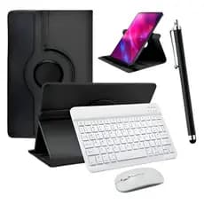 Kit Capa Giratória P Tablet Multilaser M10 + Teclado E Mouse Preto/branco