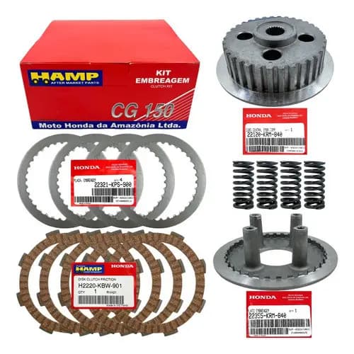 Kit Embreagem Completo C/ Mola Titan Bros 150 Original Honda