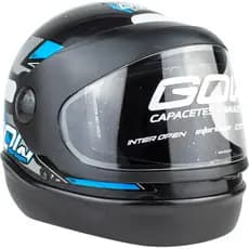 Capacete Interlagos Open Viseira Automática Preto - Azul Gow
