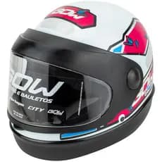 Capacete Interlagos Viseira Automática Branco Feminino Gow