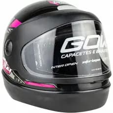 Capacete Interlagos City Viseira Automática Preto - Rosa Gow