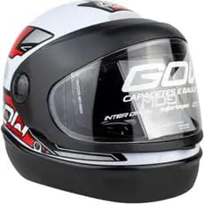 Capacete Interlagos Viseira Automática Branco - Vermelho Gow