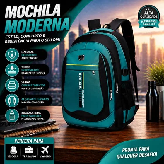 Mochila Bolsa Masculina Resistente à água Notebook Impermeavel