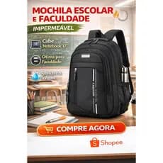 Mochila Masculina Escolar Faculdade Grande Capacidade Notebook Resistente Impermeável