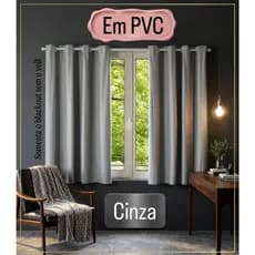 Cortina PVC Blackout Várias Medidas, 100% Luz Varão Quarto Sala Cozinha Diversas Cores Lavável Lisa.