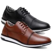 Kit 2 Pares de Sapato Masculino Oxford Social Derby Confortável Preço Baixo Lançamento