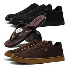 Sapatenis Kit Tenis Masculino Casual Chinelo Adultos Barato