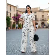 Macacao Feminino com Manga Curta Cintinho Longo com Bolsos Soltinho Evangelico Roupas Femininas