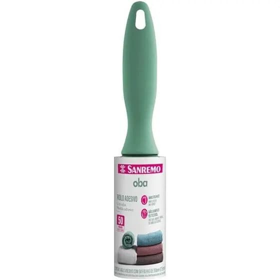 Rolo Adesivo de 50 folhas para Pelos e Poeira, Sanremo Linha Oba