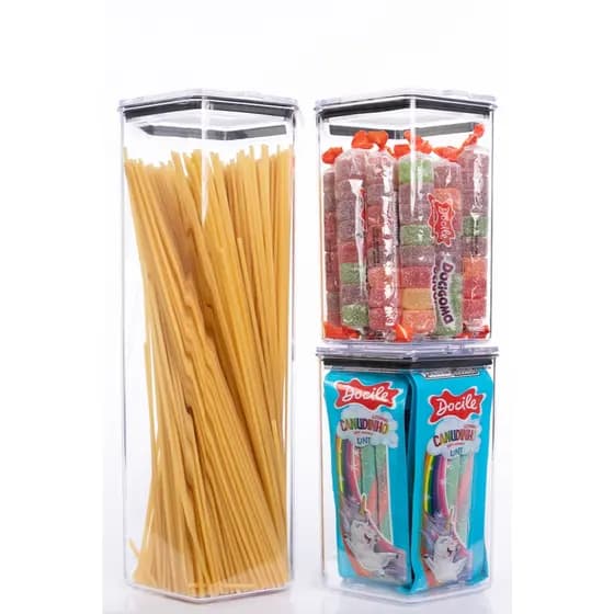 Kit 3 Potes Herméticos Sextavado Lançamento.
