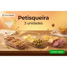 Kit 3 Petisqueiras Elegantes Ideal Para Servir Petiscos e Aperitivos