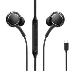 Fones de Ouvido com Fio Premium, (USB-C), À Prova de Suor, Microfone Embutido, Compatível com Samsung, entre outros