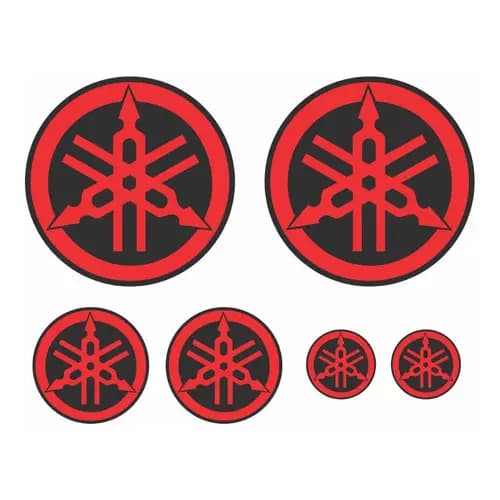 Emblema Adesivo Resinado Tanque Logo Yamaha Vermelho