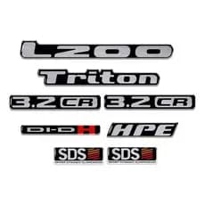 Adesivos Emblemas Mitsubishi L200 Triton Resinados