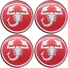 Emblema Adesivo Calota Abarth 3d Resinado - Kit 4 Unid