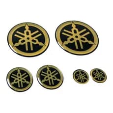 Emblema Adesivo Resinado Tanque Logo Yamaha Dourado